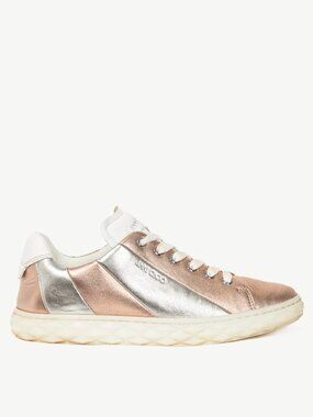 Jimmy Choo SS21 Diamond Light Rose Gold & Silver Metallic Nappa Sneakers